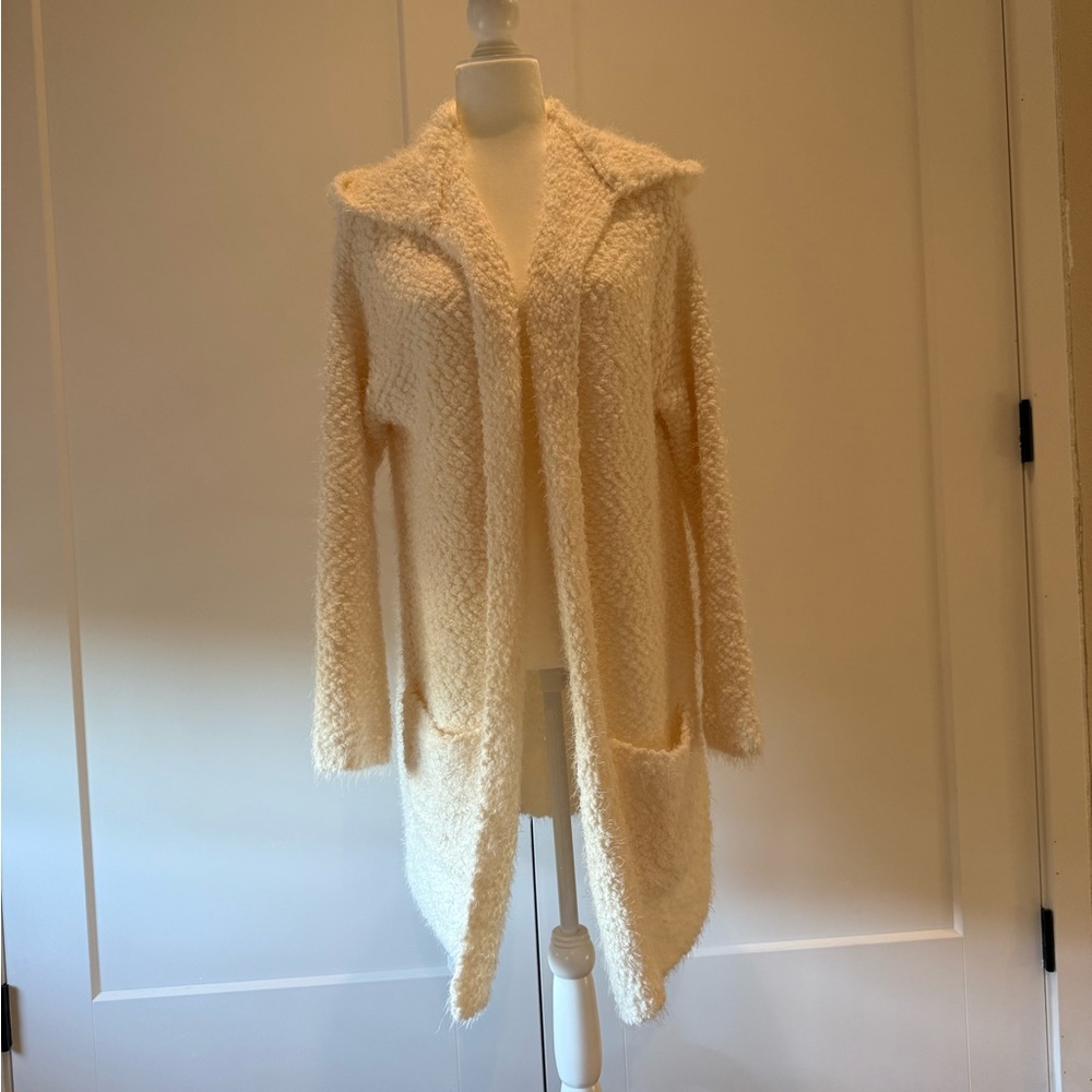 Lovestitch Cream Textured Open-Front Cardigan - New!